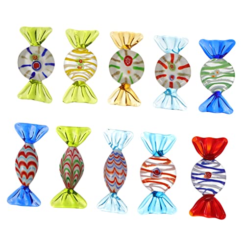 Amosfun 10st Süßigkeiten Dekoration Gummi Ornamente Buntes Süßigkeitenhandwerk Weihnachtsschmuck Fälschung Saftig Deckel Künstliche Süßigkeitendekorationen Miniatur Früchte Colorful Glas von Amosfun