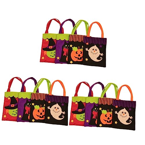 Amosfun 12 Stk Halloween-Einkaufstaschen-Geschenktasche Halloween-Handtasche Halloween-Vliestaschen Geschenktüte halloween tasche halloween bag Süßigkeiten-Einkaufstasche Halloween-Tasche von Amosfun