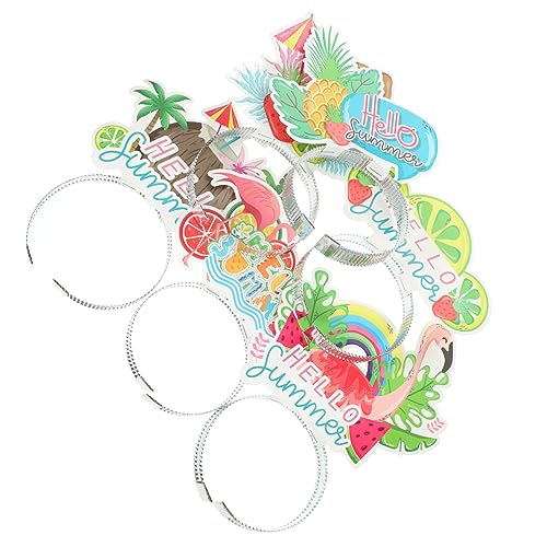 Amosfun 12St Hawaii-Stirnband tropisches Stirnband Flamingo hawaiianisches Stirnband Rave Kostüm partydekoration Party Decoration Stirnbänder für Sommerpartys dekoratives Stirnband Plastik von Amosfun