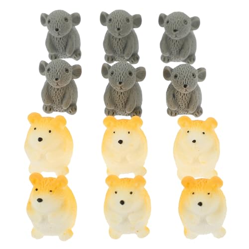 Amosfun 12St Mini- -Hamster-Ornamente genschenkideen ratten gartendeko puppenhaus Miniatur bausatz selber Machen Hängematte Hase Figur -Modell tierische Verzierungen Harz von Amosfun