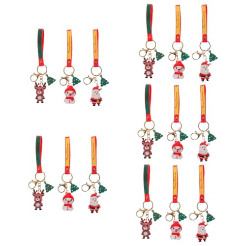 Amosfun 15 Stk Weihnachts-Schlüsselanhänger Weihnachtskarikatur-Schlüsselanhänger Schlüsselanhänger für Schlüssel schlüsselanhänger weihnachten weihnachts schlüsselanhänger Schlüsselringe von Amosfun