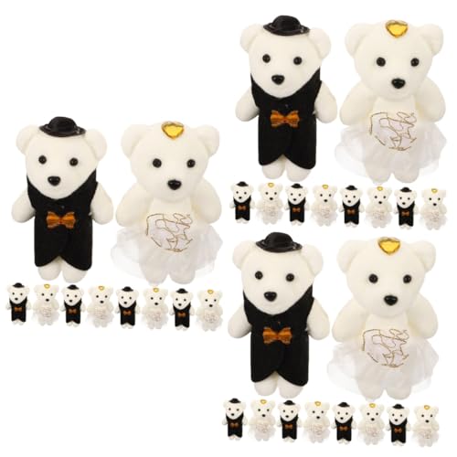 Amosfun 15 Strauß Bärenpuppe romantisches Kuscheltiere Bär tragen weicher Stoffbär Bär Puppe kleiner Bär Stofftier entzückender Stoffbär Stofftier Bär Schaum Weiß von Amosfun