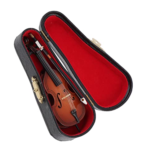 Amosfun 1Stk Cello-Modell Geigengeschenke Instrument Mini-Violoncello Bass-Desktop-Dekor sammlerstücke Dekorative Musikinstrumente Mini-Bass-Modell Instrumentenmodell Linde Brown von Amosfun