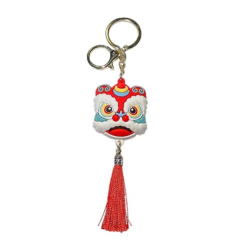 Amosfun 1Stk Löwenkopf Schlüsselanhänger japanisches Dekor Schlüsselanhänger Tanzlöwe chinesische süße schlüsselanhänger pkwanhänger Taschenornament Handtaschenverzierung PVC von Amosfun