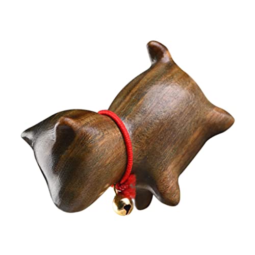 Amosfun 1stk Holzschnitzerei Welpe Stifthalter Hundefigur Aus Bronze Futterspender Ornament Vakuum Süße Hundefiguren Einzigartig Puzzle Mini-Hund Welpenstift Anzeige von Amosfun