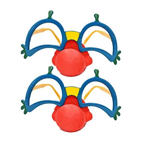 2 stücke lustige Partei gläser Clown gläser kostüm rote Nase blauen Rahmen Partei begünstigt weihnachtsfest Foto Prop Kinder Erwachsene Spielzeug von Amosfun