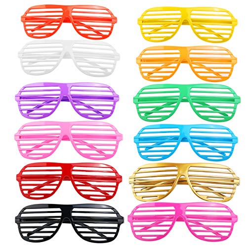 Amosfun 24 stücke Shutter Brille lustige Party Brille Kunststoff weihnachtsfest New Year Party Supplies Kinder Erwachsene Spielzeug (zufällige Farbe) von Amosfun