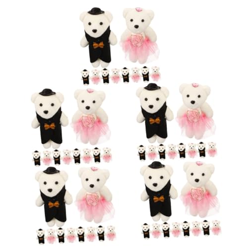 Amosfun 25 Paar Cartoon-bouquet-bärenpuppe Entzückender Stoffbär Süße Bärenpuppe Kuscheltiere Plüschbären Zuhause Bärenpuppe Ausgestopfte Bärenpuppe Bär Gefüllte Puppe Tragen Schaum Rosa von Amosfun