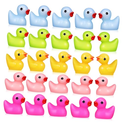 Amosfun Miniatur Figuren Set Resin Tierfiguren Mini Dekorationen Für Mikrolandschaften Niedliche Enten Pink Und Ideal Für Terrarien Und von Amosfun