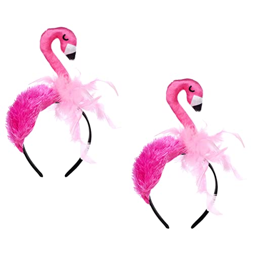 Amosfun 2St Flamingo-Stirnband verkleidung haarspange Kinderkleidung Flamingo-Partydekorationen Kinderstirnband Geburtstag Flamingo Cosplay Stirnband Feder Rosa von Amosfun