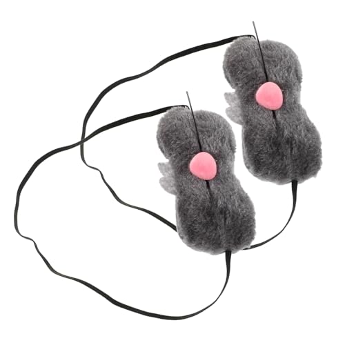 Amosfun 2St Hasennase Requisite Hasenkostüm Hasenohren Stirnband Kaninchen-Nasenmaske Mäusenase Häschen-Cosplay-Kostüm Hasen-Nasenmaske Kaninchen-Cosplay-Maske tierische Nasen Plüsch Grey von Amosfun