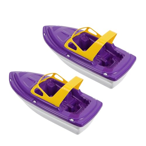 Amosfun 2St Spielzeug Bootsmodell unsinkbares Boot schnelles RC-Boot Schwimmendes Badeboote kleines Kinderboot Badewanne Boot Schnellboot Segelboot Violett Plastik Baby Yacht Karikatur von Amosfun