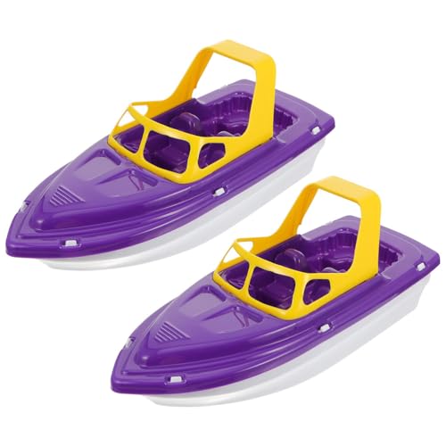 Amosfun 2St Spielzeug Bootsmodell unsinkbares Boot schnelles RC-Boot Schwimmendes Badeboote kleines Kinderboot Badewanne Boot Schnellboot Segelboot Violett Plastik Baby Yacht Karikatur von Amosfun