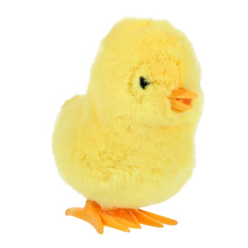 Amosfun 2St Springendes gelbes Huhn Aufziehtier-Osterspielzeug Küken Stofftier chicken toy Aufziehbares Huhn Krabbenspielzeug für Babys kleine Kuscheltiere Hühnchen-Uhrwerk-Sprungspielzeug von Amosfun