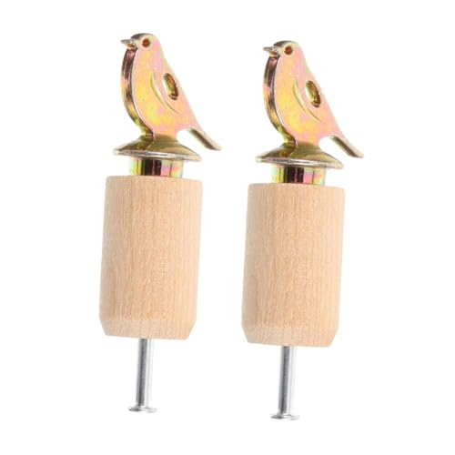 Amosfun 2St Vogelpfeife Vogelpfeife Erziehungsspielzeug holzspielzeug Kinderspielzeug handgedrehte Vogelpfeifen Kinderpfeife Vogelpfeifen aus Holz Metall Beige von Amosfun