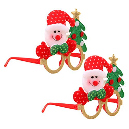 Amosfun 2pcs Weihnachten Brillengestell lustige Partei begünstigt Kinder Erwachsene Spielzeug Schneemann Cartoon Brillengestell Partei Sonnenbrille Foto Requisiten von Amosfun