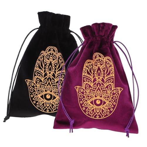 Amosfun 2st Tarot-tasche Zugbeutel Für Tarotkarten Tarotkartenhalter Behälter Für Tarotkarten Schmuckbeutel Tragbare Tarot-aufbewahrungstasche Tarotkarten-beutel Flanell von Amosfun