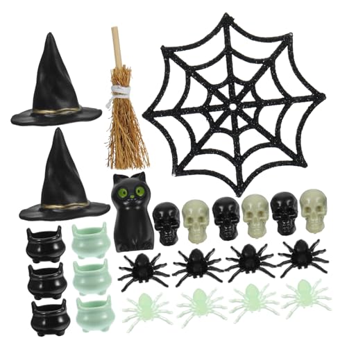 Amosfun 3 Sets Kopf Miniaturen Miniatur Halloween Figuren Halloween Miniaturen Bulk Spielzeug Miniatur Hauszubehör Halloween Dekorationen Spinnen Miniaturen Halloween von Amosfun