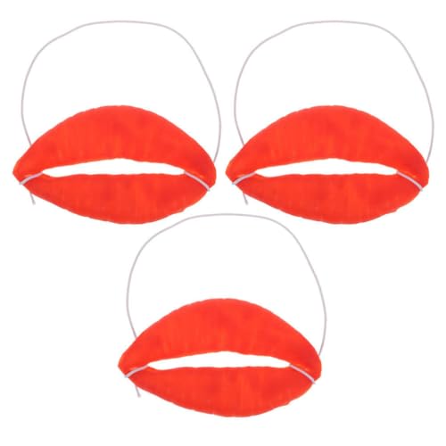 Amosfun 3 Stück Maskerade Cosplay Lustiger Roter Lippenmund Bühnenauftritt Lippenmund Requisiten Für Halloween Aprilscherz Hochzeit Geburtstag Maskerade Cosplay Partyzubehör von Amosfun