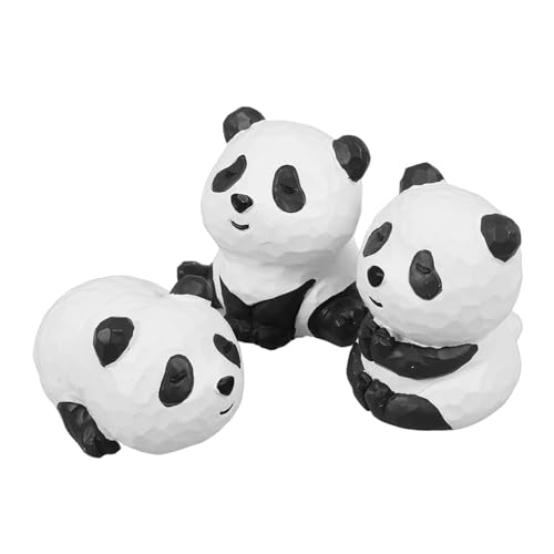 Amosfun 3 Stück Panda Ornament Panda Spielzeug Panda Skulptur Winziger Panda Chinesische Panda Figuren Mini Panda Figuren Garten Panda Statue Desktop Panda Figuren Tier Panda von Amosfun