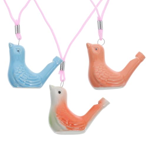 Amosfun 3 Stück Vogelpfeifen Party Krachmacher Geburtstagspfeifen Mit Lanyards Für Kinder Keramik Tierpfeife Partygeschenke Kinderpfeife Keramik Vogelpfeife Lernspielzeug von Amosfun