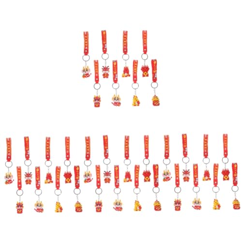 Amosfun 32 Stk Drachen-Schlüsselanhänger-Dekoration haushaltsgeschenke glucksbringer geldbörse schlüsselringe Hängendes Dekor in Drachenform Schlüsselanhänger zur Dekoration Kieselgel von Amosfun