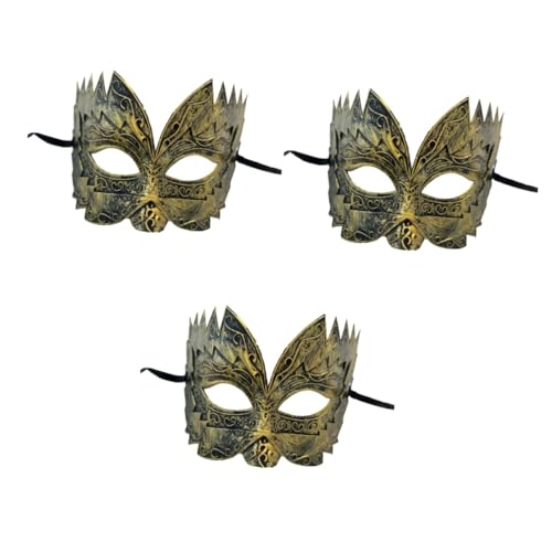 Amosfun 3St Masken, Maskenball halbe Gesichtsabdeckung Partymaske venezianische Masken Abschlussball Ball Masken Party Halbgesichtsmaske Cosplay-Maske kurzes Haar Rom Mann von Amosfun