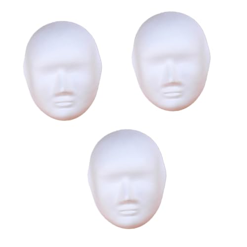 Amosfun 3St unbemalte Fuchsmasken bemalbare Papiermaske DIY-Maske Cosplay weiße einfache Masken Kinderkleidung kostüm leere Maske weiße Maske Erdfarben Vollgesichtsmaske von Amosfun