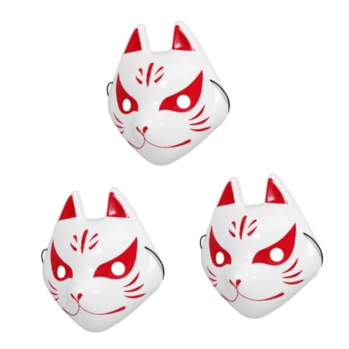 Amosfun 3st Kleine Fuchsmaske Japanische Fuchsmaske Japanische Katzenmaske Fuchshülle Fuchs-cosplay-maske Venezianische Maske Tier-cosplay-maske Katze Cosplay-maske Halloween-wolf Plastik von Amosfun