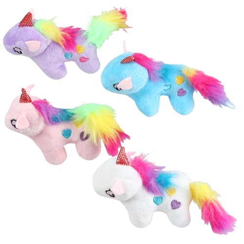 Amosfun 4 Stück Einhorn Schlüsselanhänger Plüsch-einhorn-anhänger Plüsch-schlüsselanhänger Als Ornament Kuscheltier Schlüsselanhänger Geldbörse Schlüsselanhänger Dekor Pp Baumwolle von Amosfun