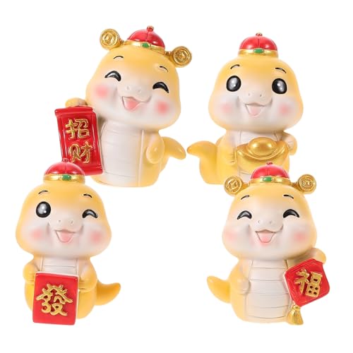 Amosfun 4 Stück Jahr Der Schlange Heimtextilien Chinesische Schlangenfiguren Maskottchen Miniaturschlange Mini Schlangenfiguren Tischschlangendekorationen Schlange Realistische Gefälschte von Amosfun