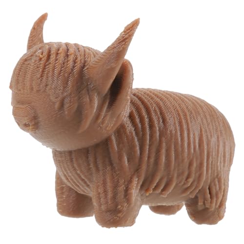 Amosfun 4 Stück Kuh Figur Yak-stier-Statue Tierfiguren Realistisches Nutztierspielzeug Kuh- Kuhfiguren Kleine Kuhfiguren Mini-Kuh-skulptur Kleine Kuhstatue Light Brown Plastik von Amosfun