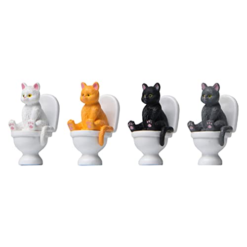 Amosfun 4 Stück Toilettenkatzenpuppe Willkommenskatzenstatue Katzenfigur Schaufel Für Katzenstreu Süße Untersetzer Wurfschaufel Katzentablett Katzenfrau Katze Ausgestopfte Tiere von Amosfun