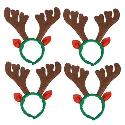 Amosfun 4pcs Geweih Haarreif Rentier Stirnband Haarband Mädchen Weihnachten Haarschmuck Kinder Tier Horn Haarreif Kostüm Zubehör für Weihnachten Geburtstag Party von Amosfun