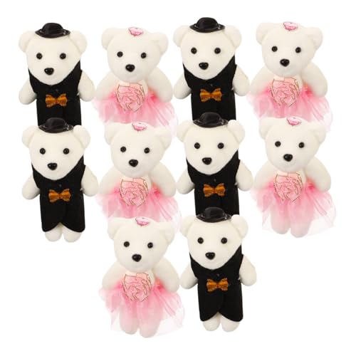 Amosfun 5 Paare Cartoon-bouquet-bärenpuppe Kleiner Bär Zuhause Bärenpuppe Weicher Stoffbär Plüschbärenpuppen Kuscheltier Für Teenager Gefüllte Puppendekoration Plüschtierpuppe Rosa Schaum von Amosfun