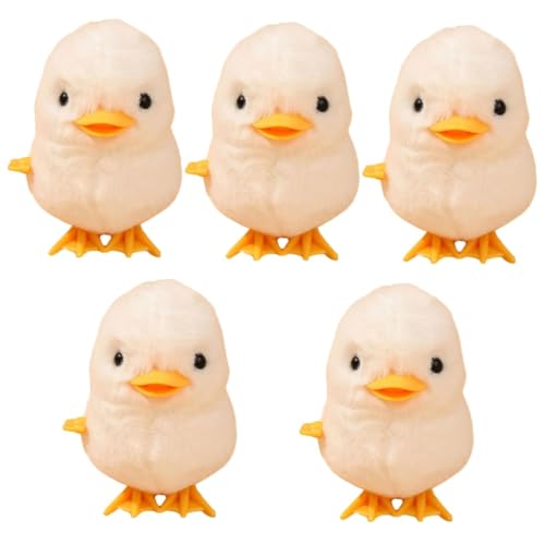 Amosfun 5 Stück Springendes Gelbes Huhn Spielzeug Springendes Ei Springendes Küken Aufziehbares Mini Korbspielzeug Aufziehbares Küken Stofftier Laufklammer Aufziehbares von Amosfun