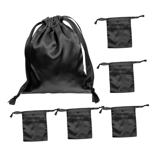 Amosfun 5St Aufbewahrungstasche für Augenmasken Aufbewahrungsbeutel für Schmuck Partytaschen mit Kordelzug Schmuckbeutel storage pockets Festival-Geschenktasche kosmetik versorgung Black von Amosfun