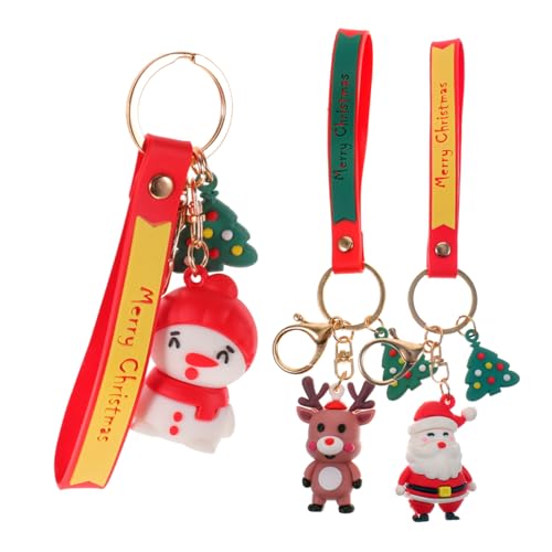 Amosfun 6 Stk Weihnachts-Schlüsselanhänger Schlüsselanhänger Rentierpuppe Weihnachtsmann Schlüsselanhänger weihnachts schlüsselanhänger weihnachten schlüsselanhänger Taschen Zubehör PVC von Amosfun