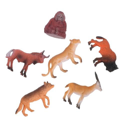 Amosfun 6-teiliges Set Mit Figuren Aus Afrikanischen Wildtieren Detaillierte Handwerkskunst Simulation Von Tierspielzeug Für Die Heimdekorationssammlung von Amosfun