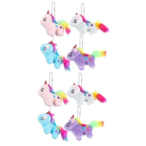 Amosfun 8 Stk Einhorn Schlüsselanhänger Plüsch-anhänger Plüsch-schlüsselanhänger Als Ornament Plüsch-einhorn-schlüsselanhänger Einhorn-plüschanhänger Kuscheltier-anhänger Zinklegierung von Amosfun