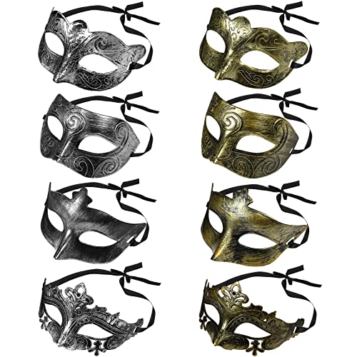 Amosfun 8 Stück Maskerade Maske Vintage griechische römische Maske venezianische Partei Maske Halloween Cosplay Maske Herren Frauen von Amosfun