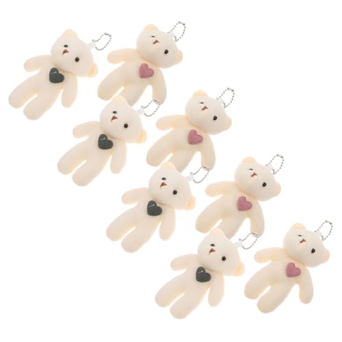 Amosfun 8St Bär Schlüsselanhänger geburtstagsgeschenk pärchen schlüsselanhänger fur paare schlüsselanhänger Mini-Bärenspielzeug Kuscheltiere Masse Bär Plüsch PP Baumwolle von Amosfun