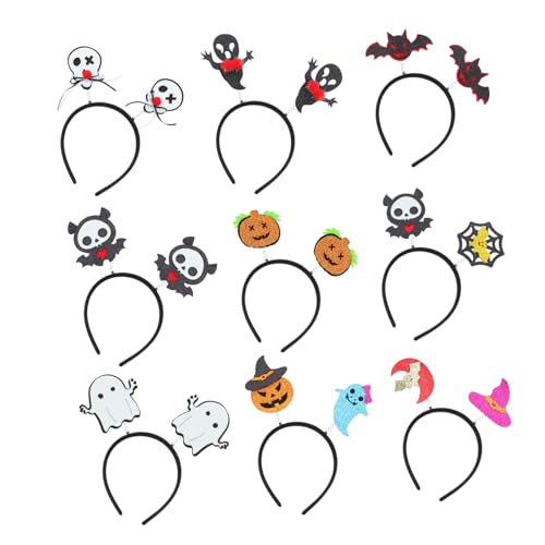 Amosfun 9 Stück Halloween Stirnband Bekleidung Stirnbänder Haarteile Stirnbänder Für Stirnbänder Halloween Kostüme Mädchen Stirnbänder Haarbänder Festival Haarband von Amosfun