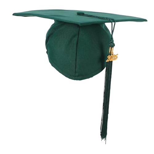 Amosfun Abiturmütze Graduierungssaison-Abschlusskappen Anhänger Kette Kette Taschenniveau Abschlussmütze Eleganter Abschluss Hut Abschlusshut 2025 Diplom-Kappe Polyester Dark Green von Amosfun