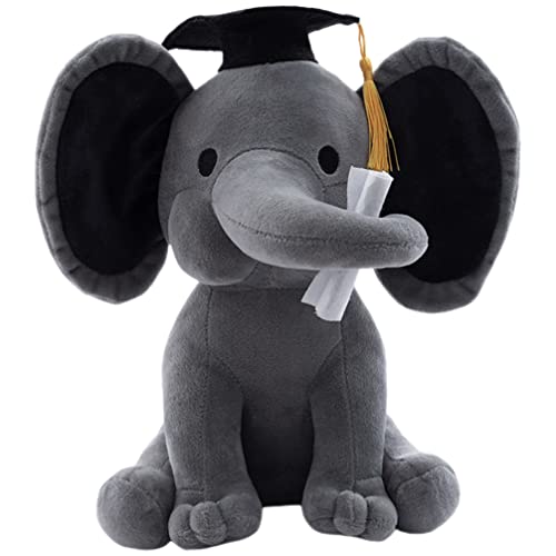 Amosfun Abschlussgeschenk Stofftier Elefant Abschluss Stofftier Abschlussbär 2023 Bär Stofftier Kleine Kuscheltiere Abschluss Gestopft Fortschrittlich Pp Baumwolle Abschluss Saison Student von Amosfun