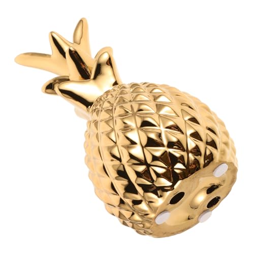 Amosfun Ananastablett aus Keramik Aufbewahrungsschale für Ohrringe und Ringe Süßigkeitentablett Desktop schmücken Ananas- Schmuck-Display-Schale Teller mit Ananasmotiv Golden von Amosfun