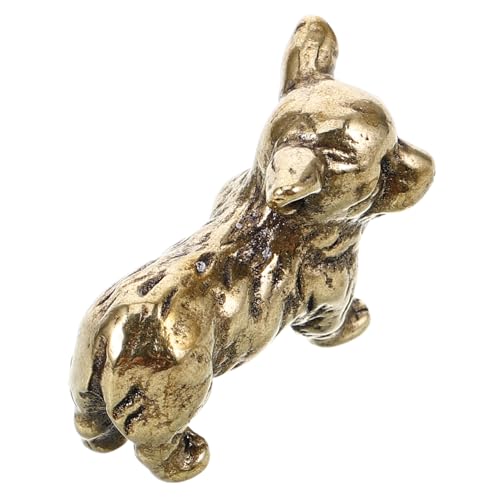 Amosfun Antikes Kupfer Hundeornament Messingfigur Hundestatue Ornament Kreatives Messingornament Desktop Hund Miniatur Hundestatue Miniatur Hundedekor Messing von Amosfun