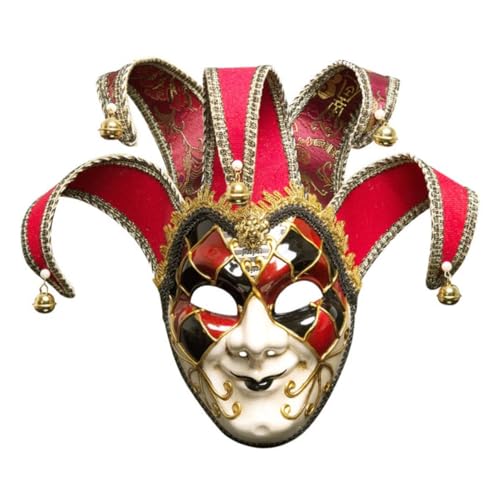 Amosfun Abschlussball Maske Cosplay-Maske weihnachtskostüm zubehör masquerade faschingsmasken Partymaske Venezianische Vollgesichtsmaske Jahrgang bilden Venedig rot von Amosfun