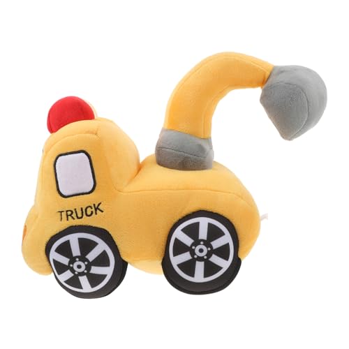 Amosfun Baggerpuppe Bagger Plüschspielzeug Plüsch Bagger für Bagger Kissen Karikatur ausgestopft Auto Cartoon-Plüschtiere weiches Stofftier PP Baumwolle von Amosfun