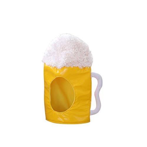 Amosfun Bierkrug Plüschhut Bierkrug Kopfmaske Cosplay Kostüm Zubehör Geburtstagsgeschenk St. Patrick's Day Supplies von Amosfun